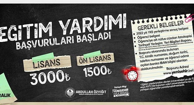 Yenişehir Belediyesinin eğitim yardımı başvuruları başladı